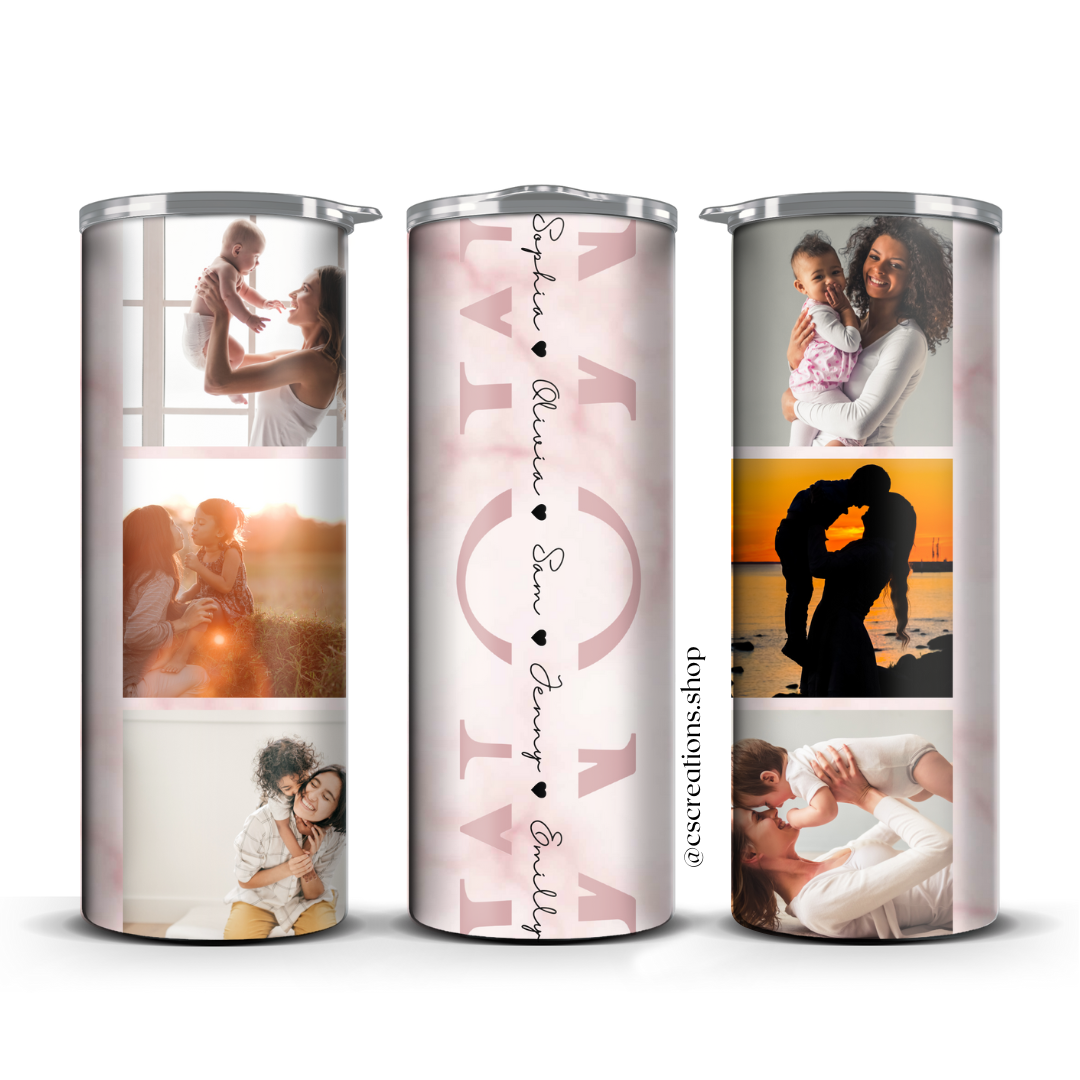 (CUSTOM) Mom Photo Collage Skinny Tumbler