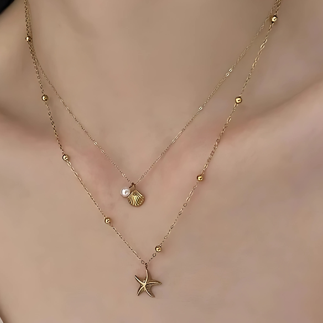 Star & Shell Gold Necklace