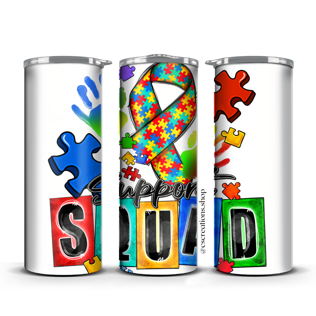 Autism Support Squad Skinny Tumbler