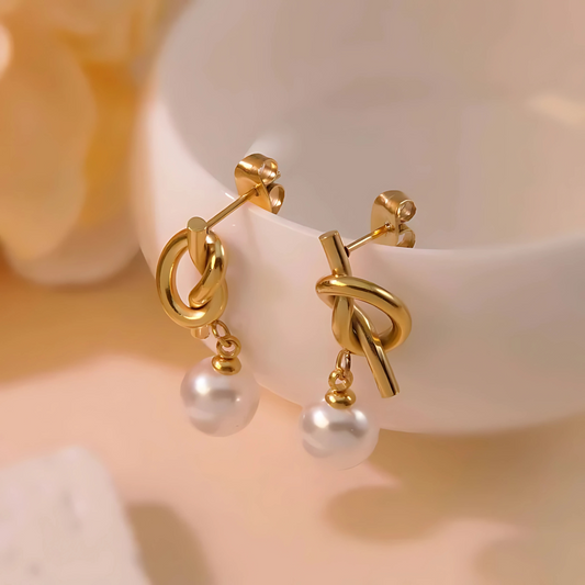 Pearl Knot Earrings - Jewelry