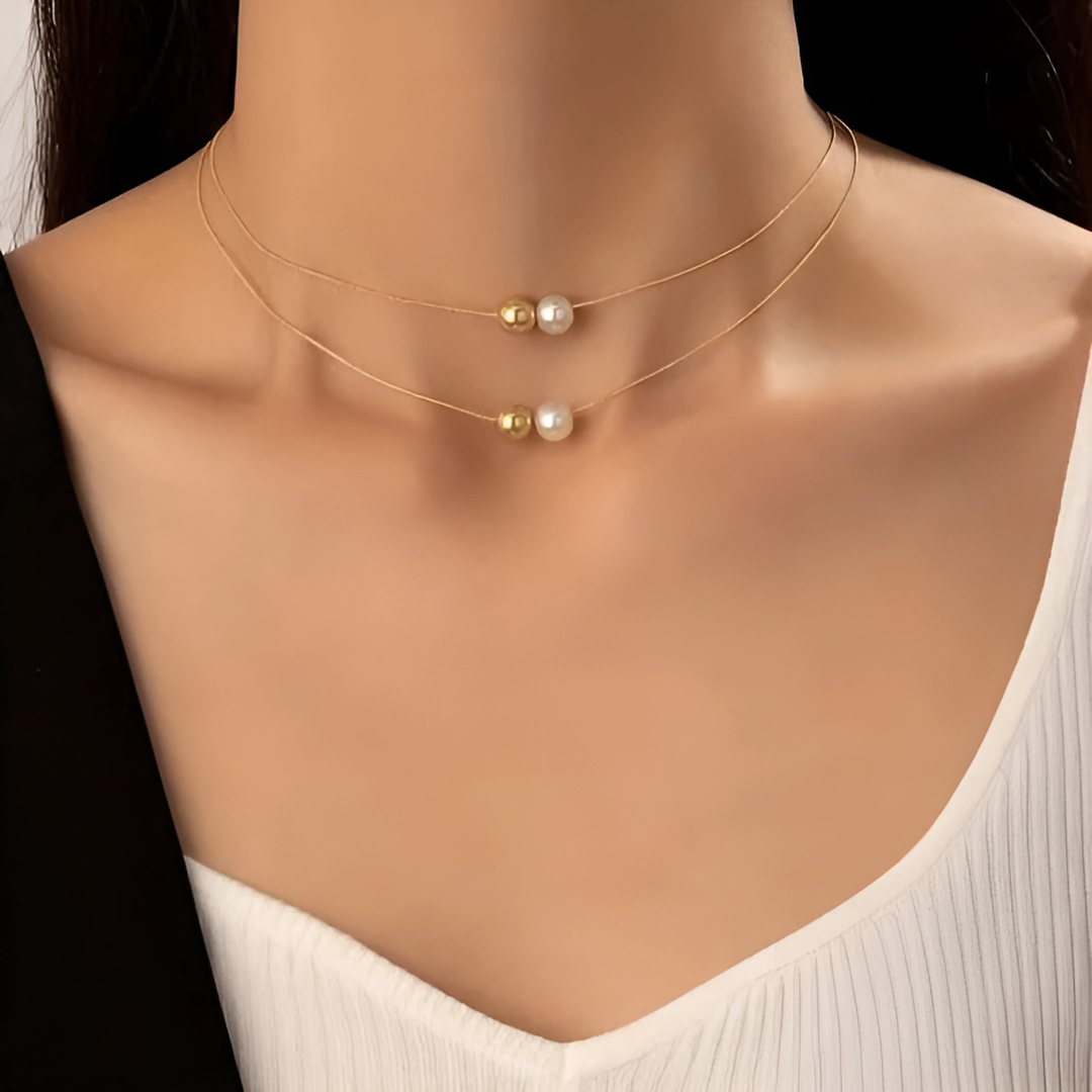 Gold Pearl Necklace