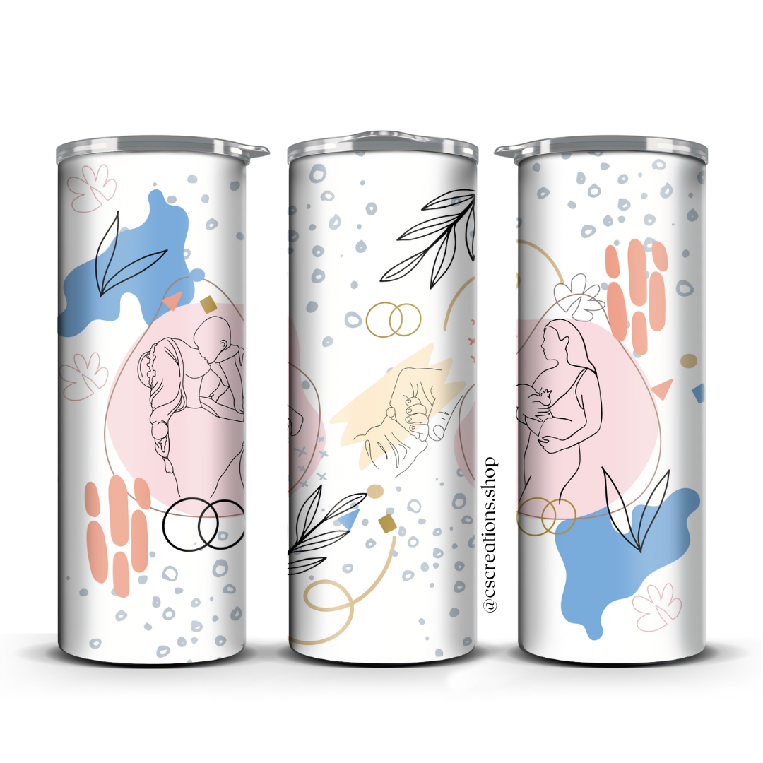 ABSTRACT MOM SKINNY TUMBLER