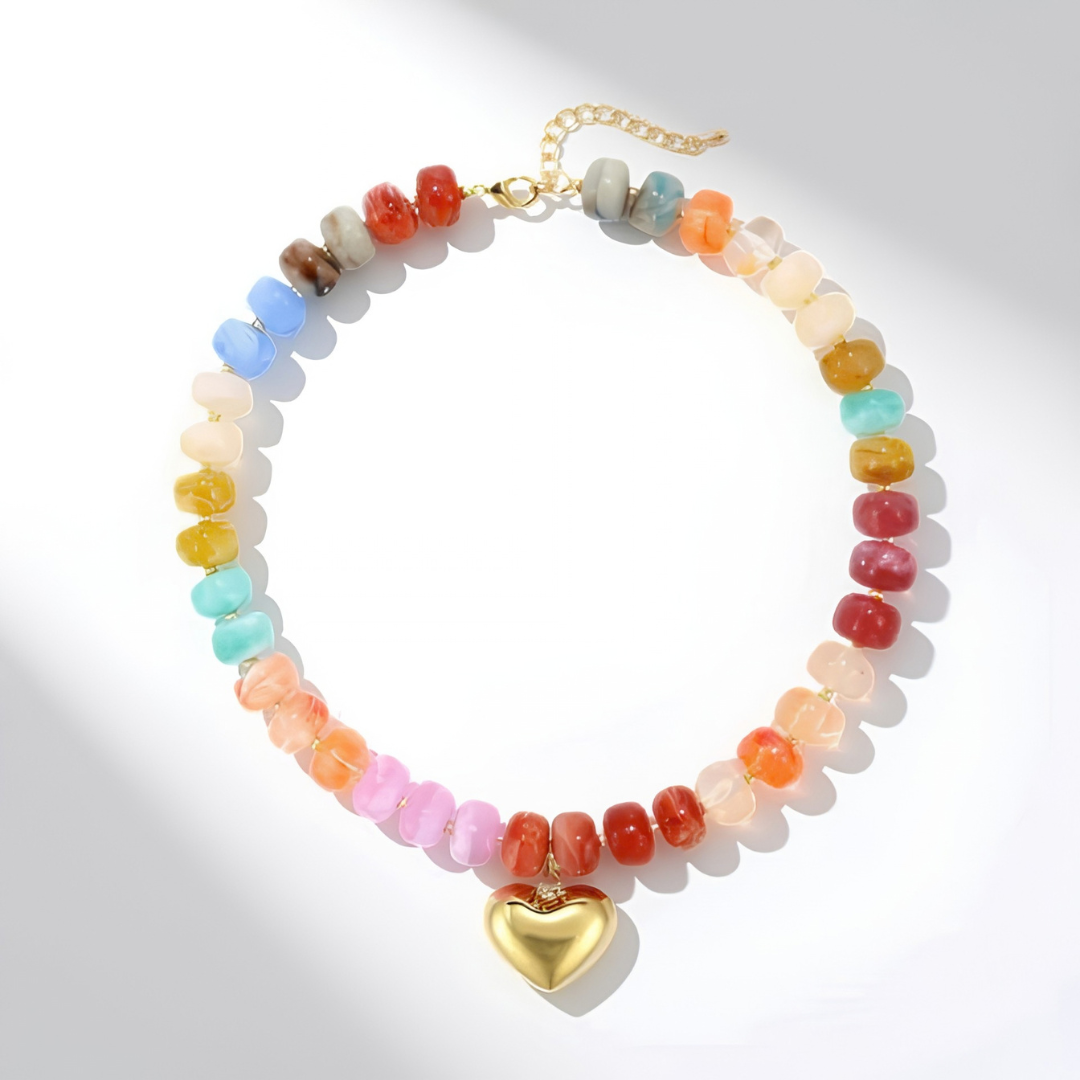 Color Bloom Heart Necklace