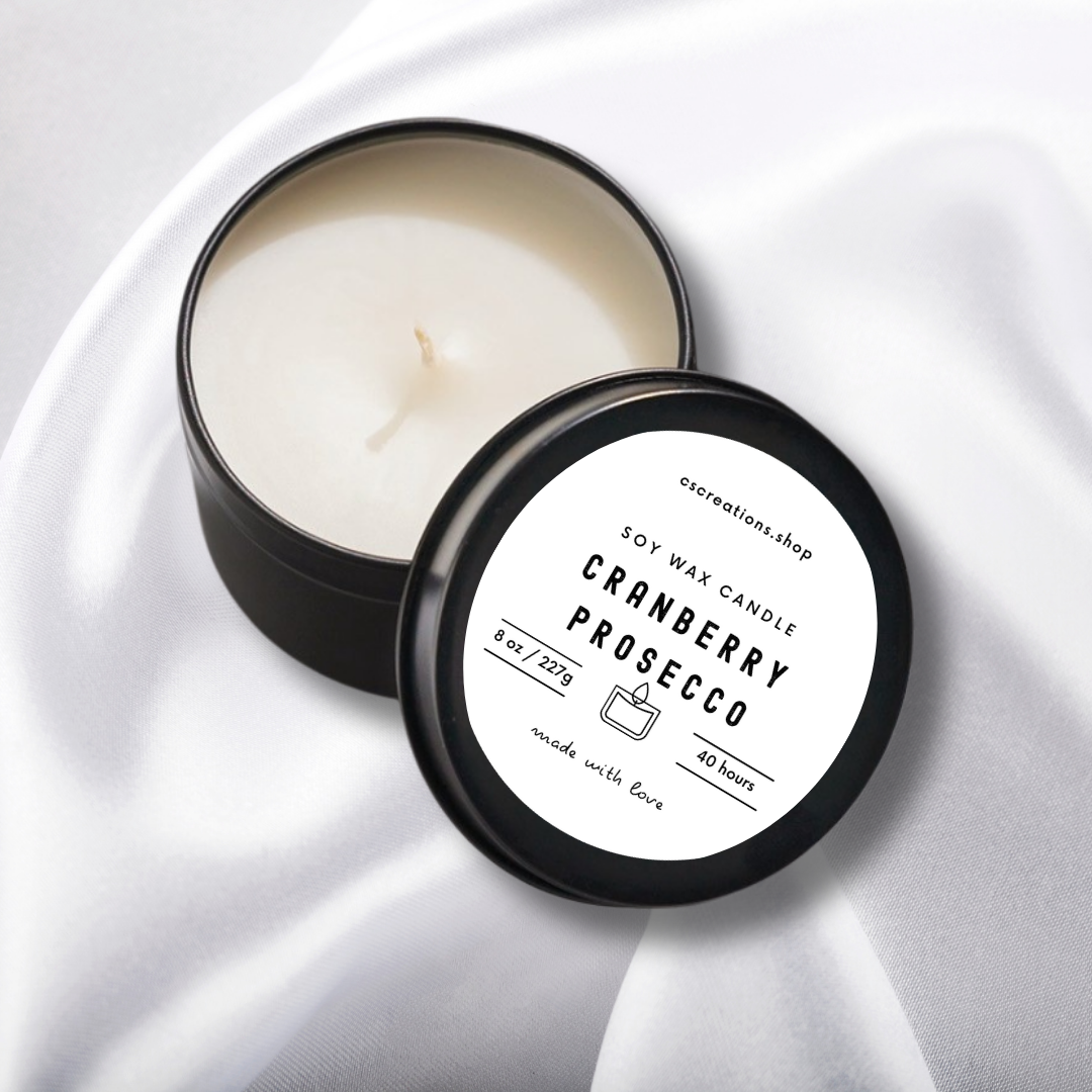 Cranberry Prosecco - Handmade 100% Soy Wax Candle