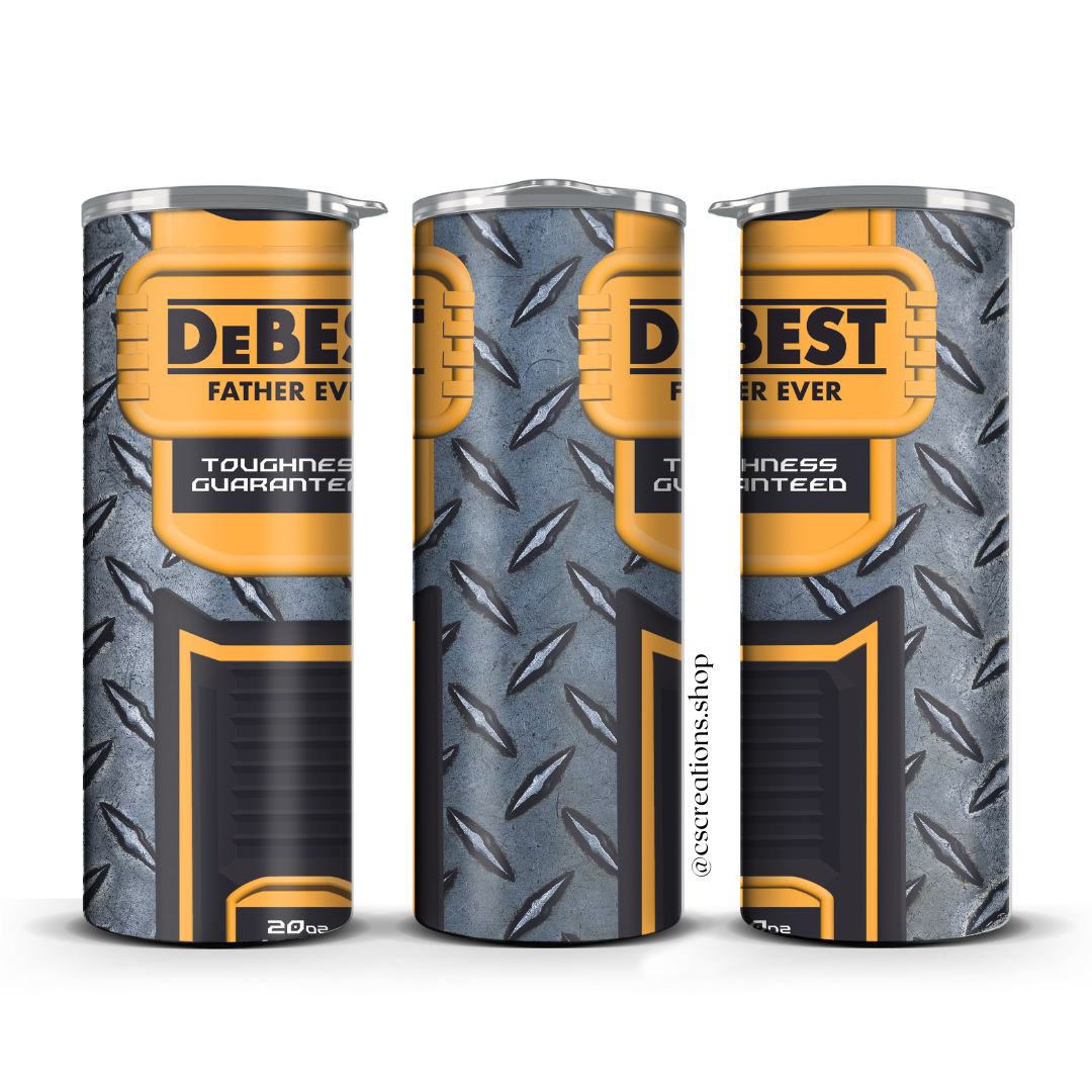 DeBEST FATHER EVER SKINNY TUMBLER