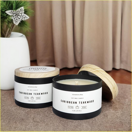 Caribbean Teakwood - Handmade 100% Soy Wax Candle