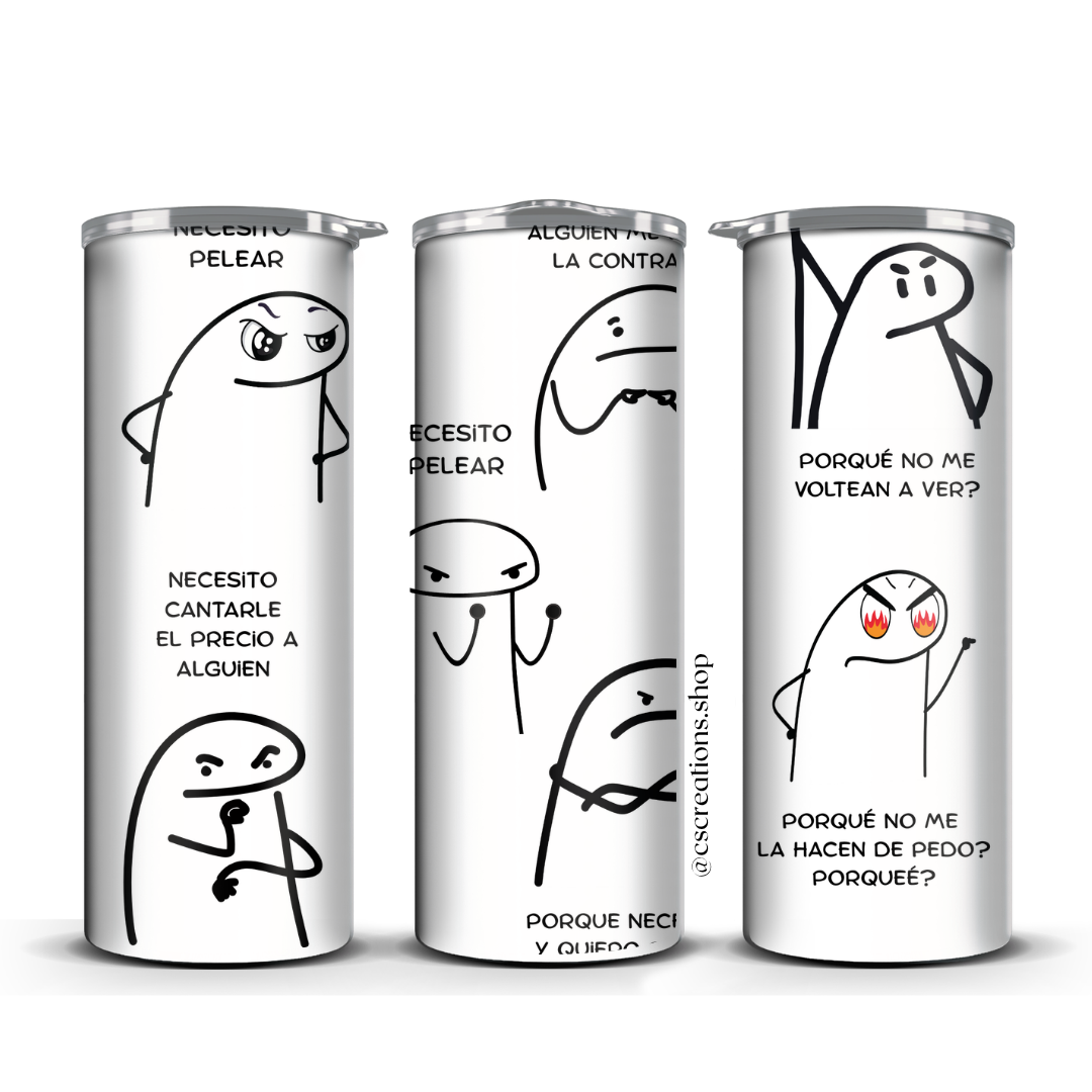 Necesito Pelear Skinny Tumbler