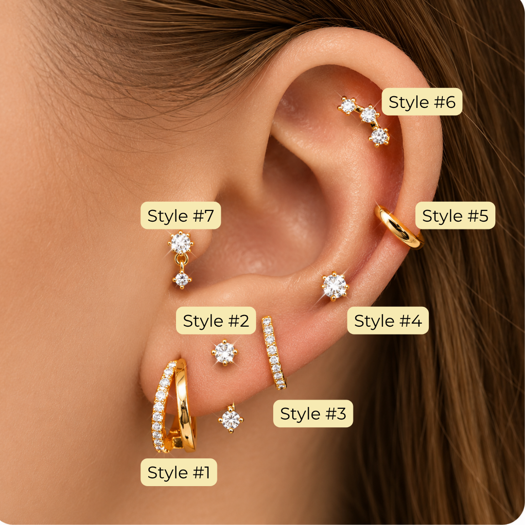 Golden Stacking Earrings