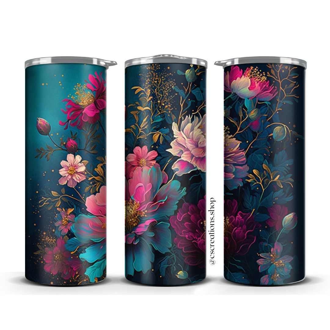 Flowers Skinny Tumbler