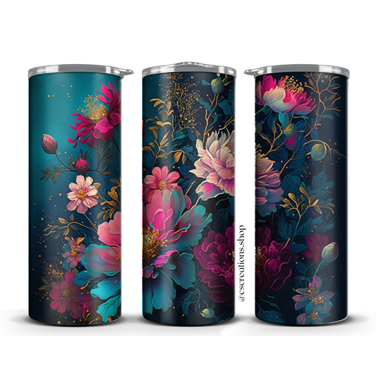 Flowers Skinny Tumbler