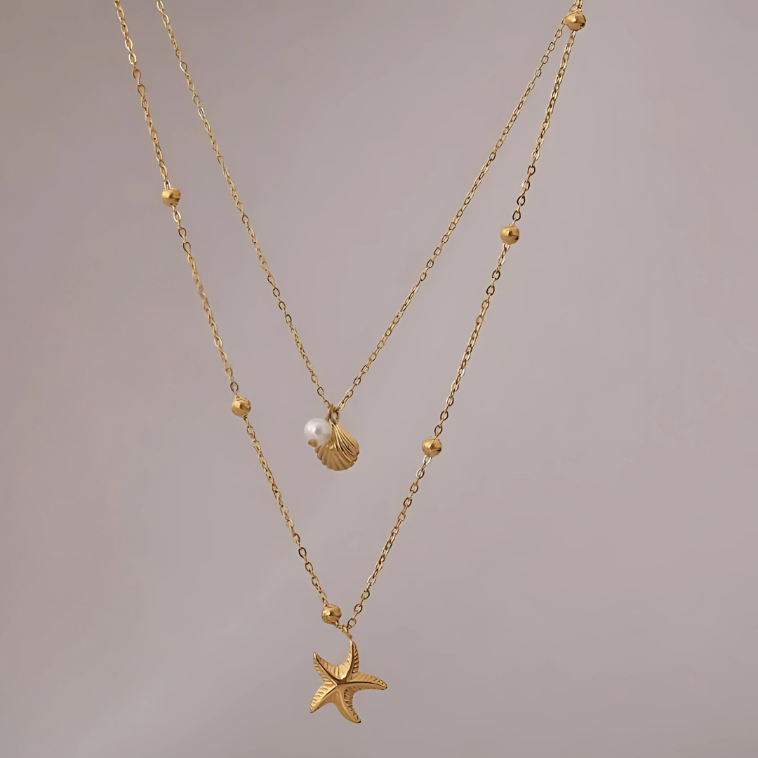 Star & Shell Gold Necklace
