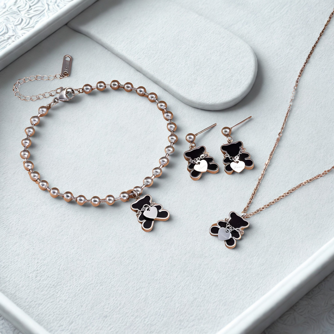 BLACK BEAR JEWELRY SET