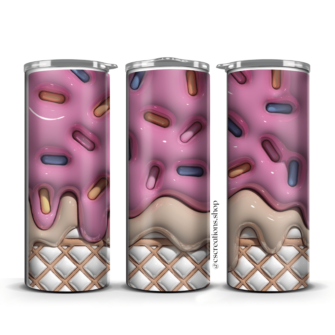 3D Ice Cream Skinny Tumbler - Crafts & Sweet Creations