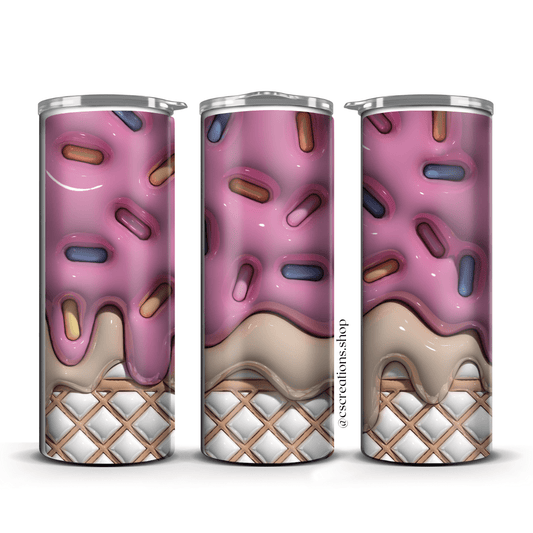 3D Ice Cream Skinny Tumbler - Crafts & Sweet Creations