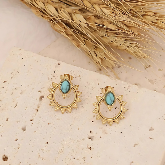 Turquoise Gold Earrings