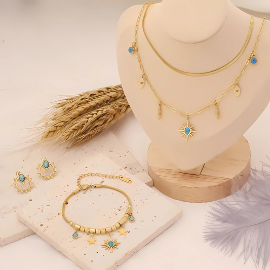 Turquoise Gold Earrings