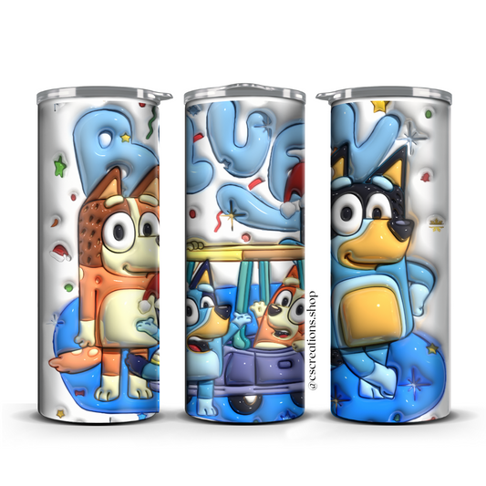 Bluey Xmas 3D Skinny Tumbler