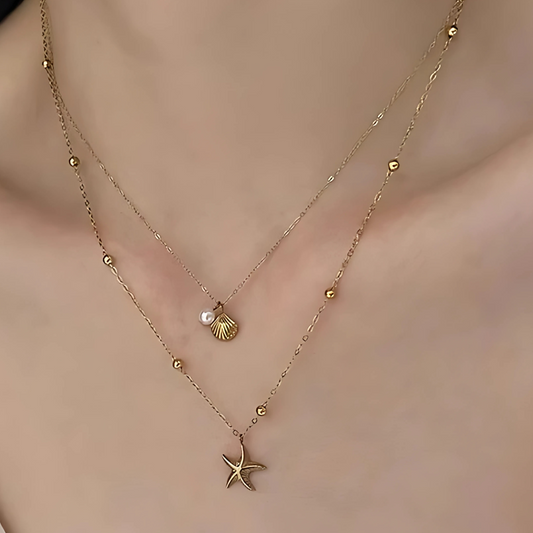Star & Shell Gold Necklace