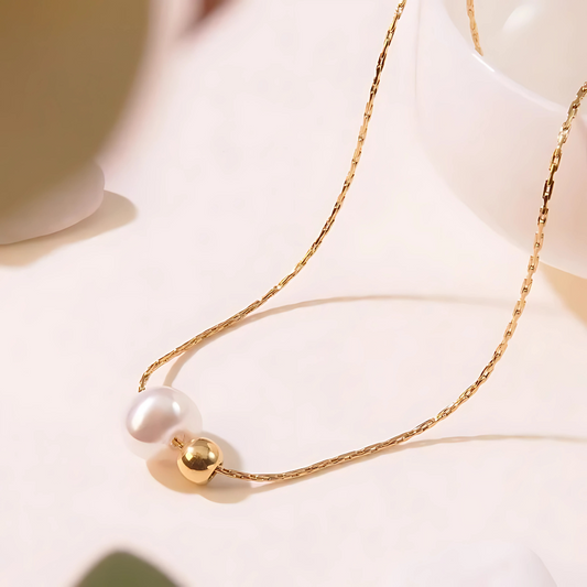 Gold Pearl Necklace