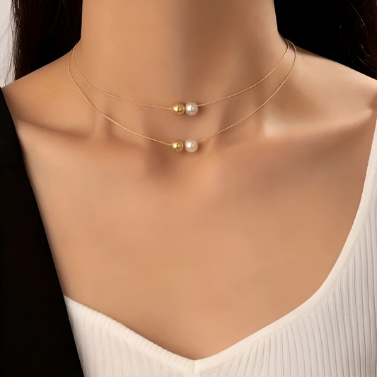 Gold Pearl Necklace