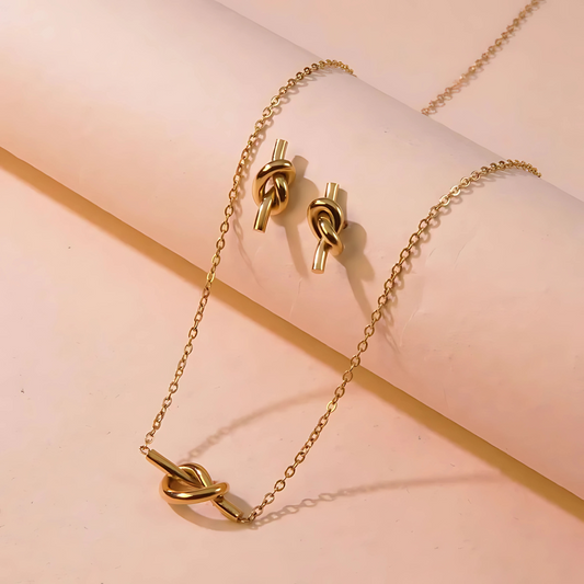 Gold Knot Set - Jewelry