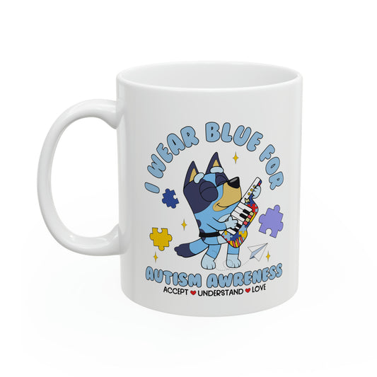 I Wear Blue Autism Awareness Coffee Mug