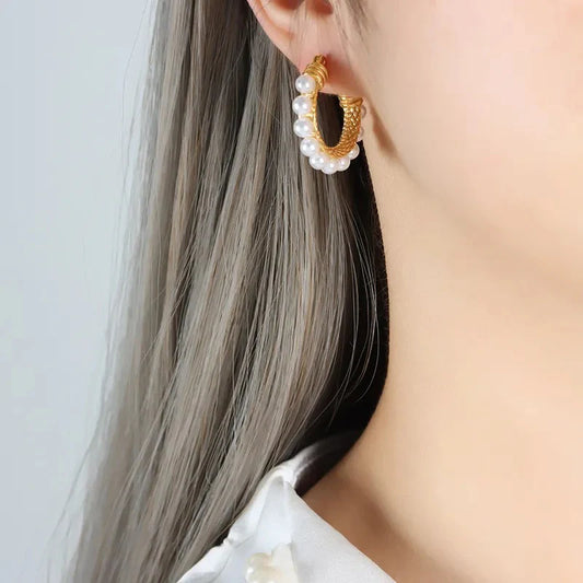 Pearls Hook Earrings