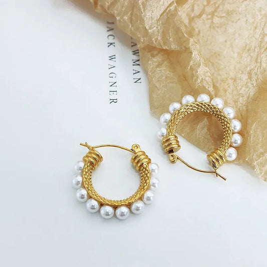 Pearls Hook Earrings