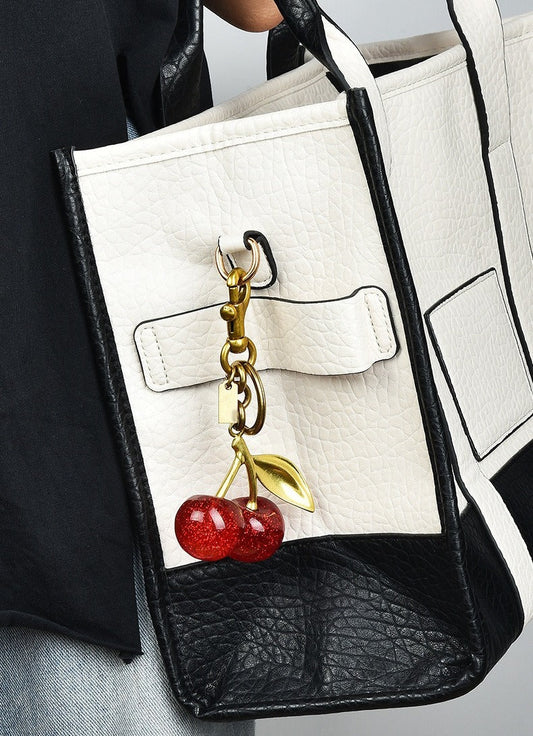 Gold Cherry Bag Keychain