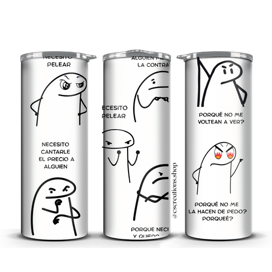 Necesito Pelear Skinny Tumbler