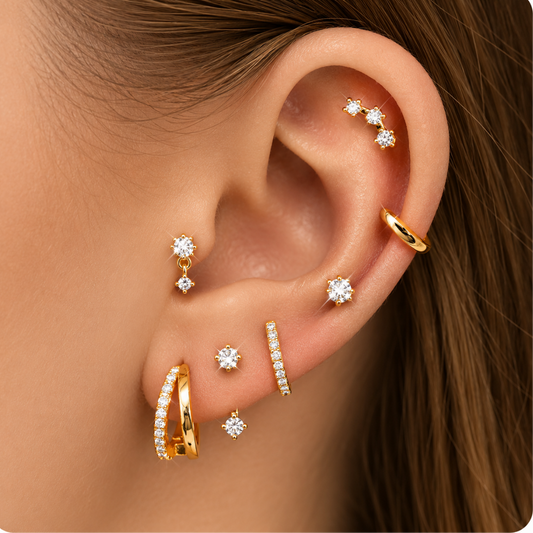 Golden Stacking Earrings