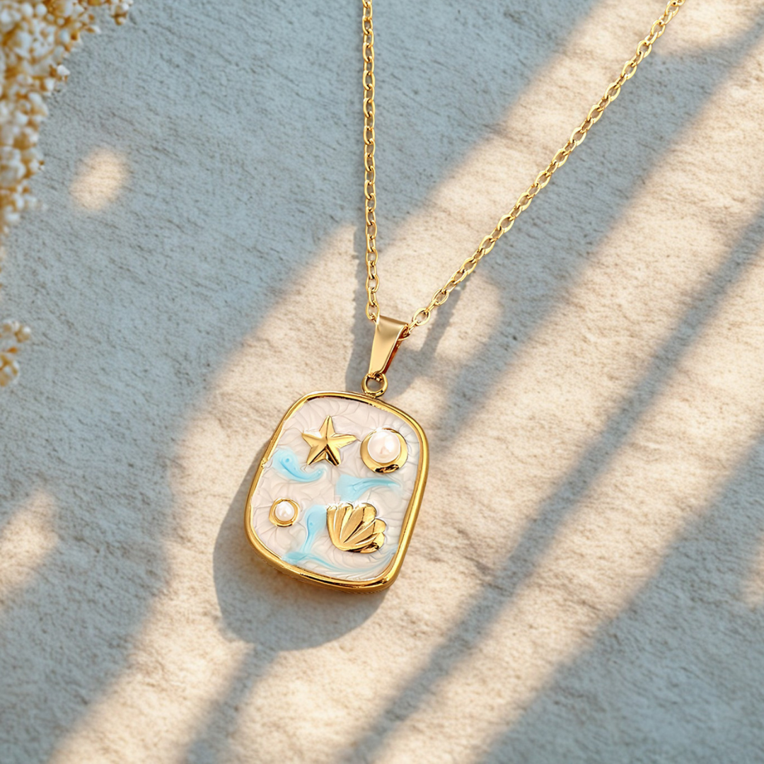 Golden Shore Charm Necklace