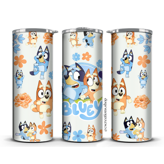 Bluey White Skinny Tumbler