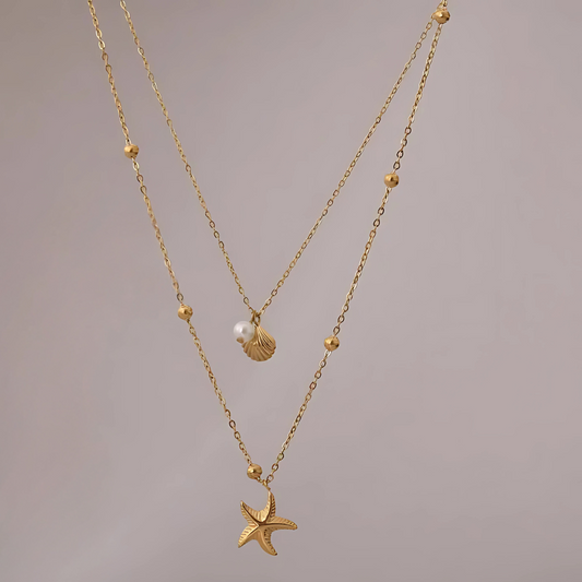 Star & Shell Gold Necklace