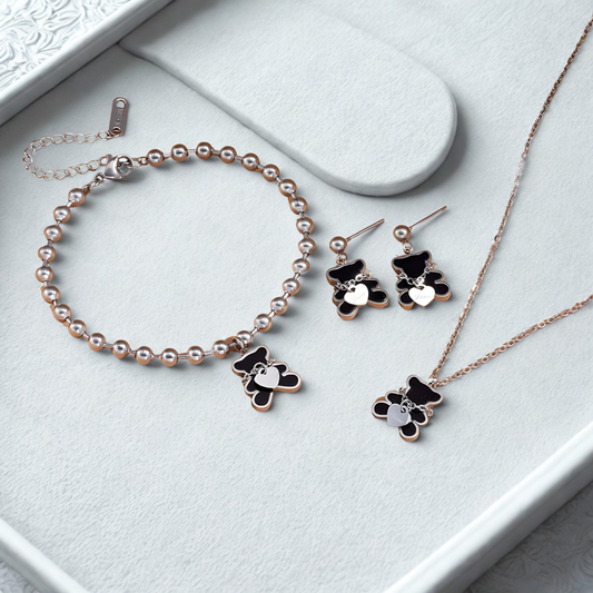 BLACK BEAR JEWELRY SET