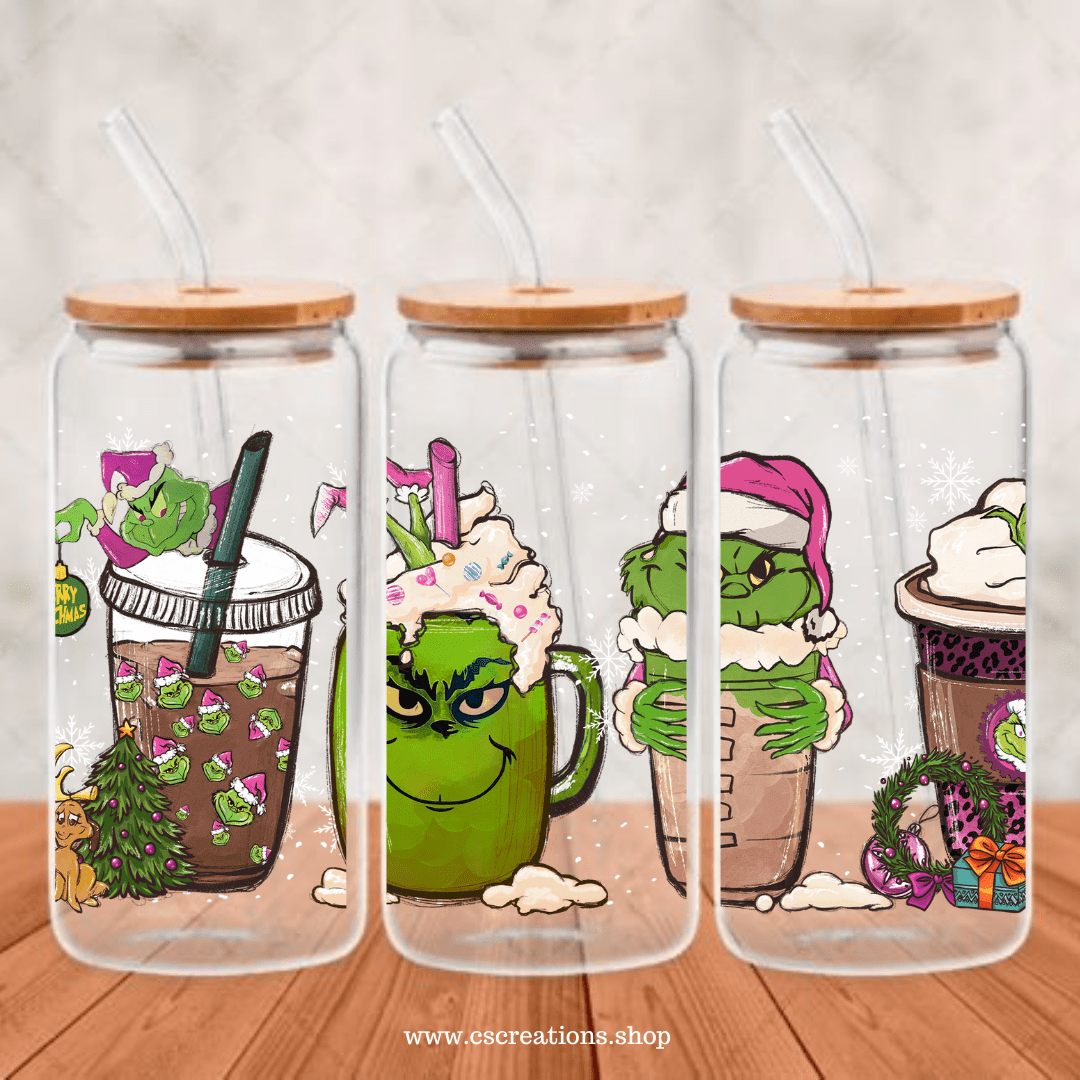 Grinch Coffee UV DTF - Crafts & Sweet Creations