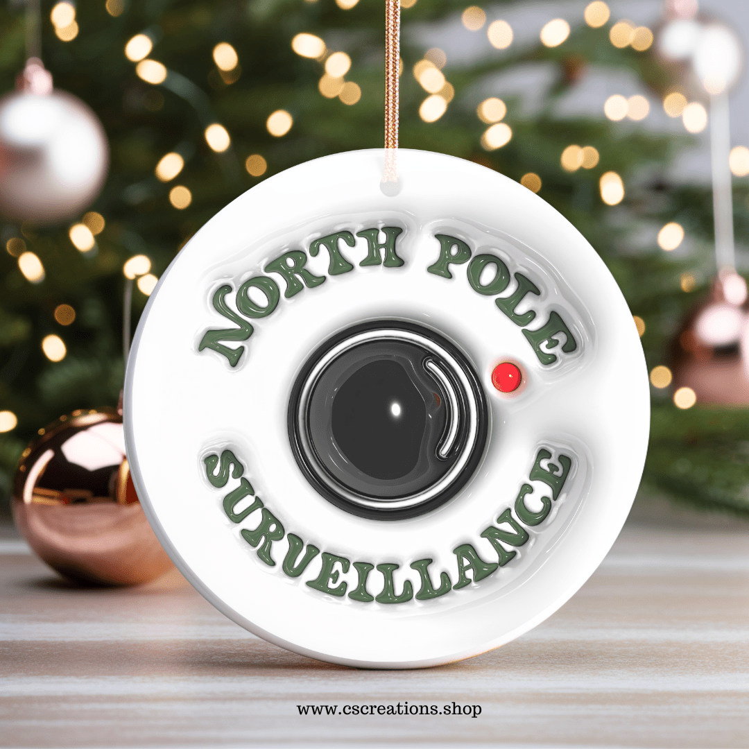 North Pole Surveillance Ornament - Crafts & Sweet Creations