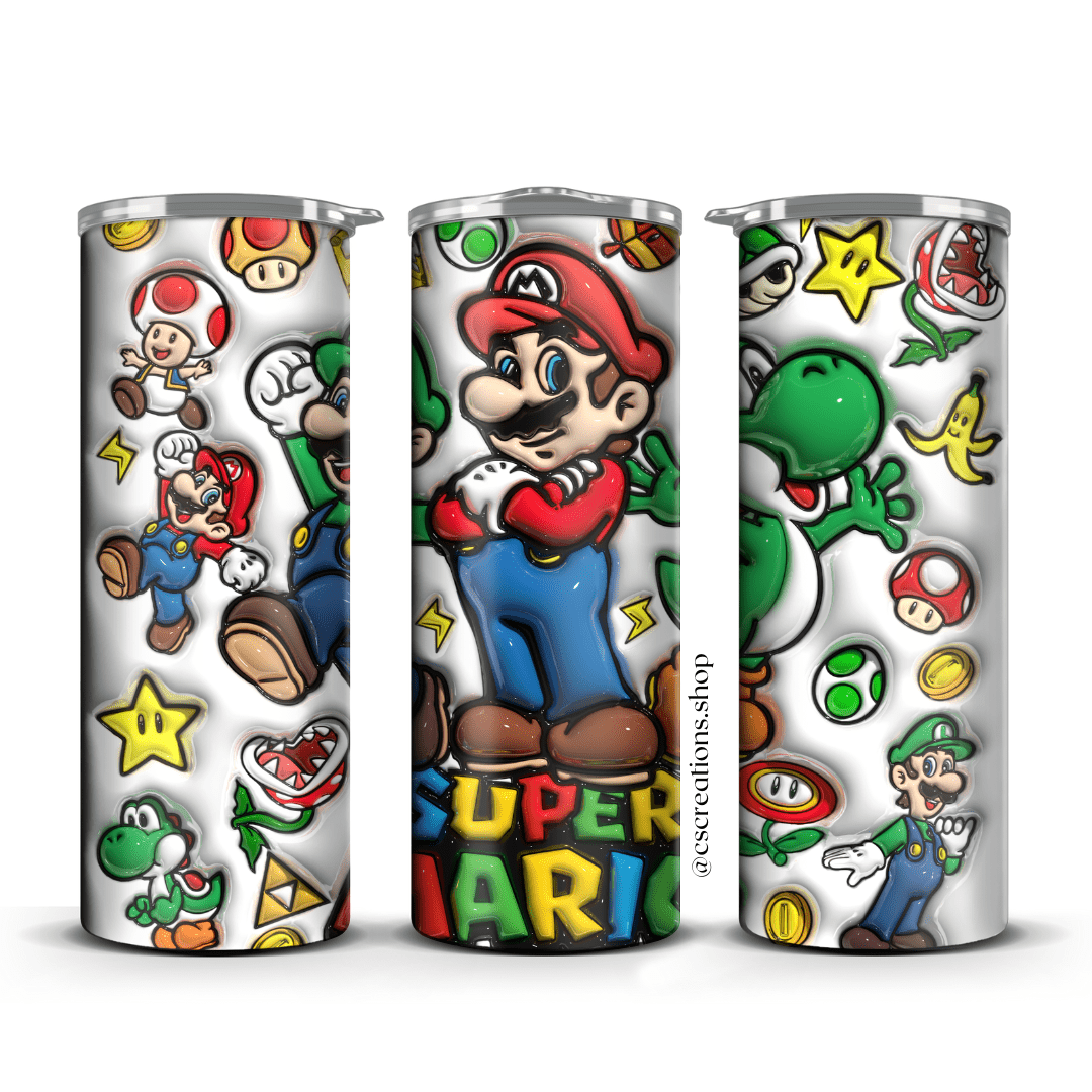 SUPER MARIO 3D SKINNY TUMBLER - Crafts & Sweet Creations